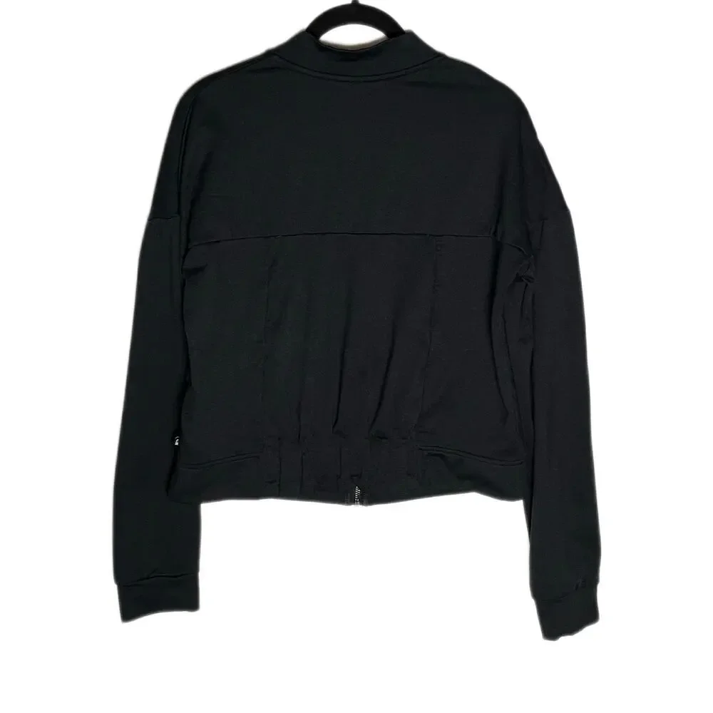 Fabletics Cropped Zip Up Attis Bomber Jacket Women's Size XS black